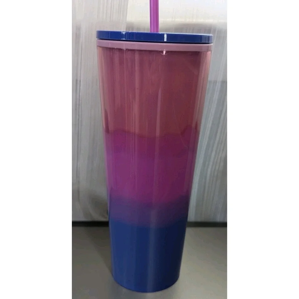 Starbucks Tumbler Summer 2020 Color Wave Pink Purple Blue 24‎ oz Cold Cup